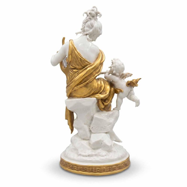 Cappè Giuseppe, Allegory of Music and Poetry Two Porcelain Figures, 1960s, Porcelain, Set of 2 For Sale - Image 3 of 11