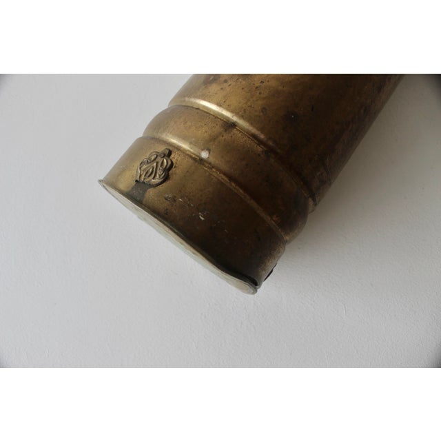 English Style Hammered Brass Umbrella Ornate Stand Handles Vintage Mid Century For Sale - Image 15 of 16