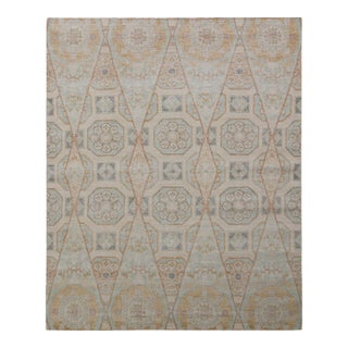 Rug & Kilim’s Oversized Kaleidoscope Rug in Cream and Blue , 12x15 For Sale