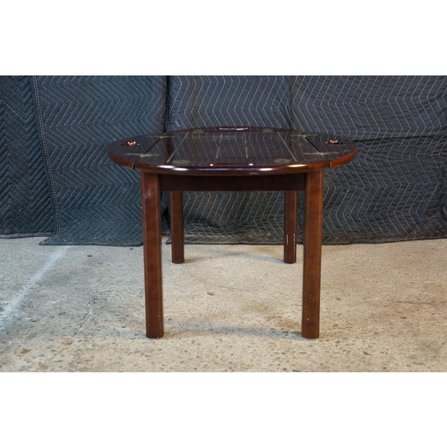1991 Vintage Bombay Co Campaign Style Cherry Finished Butler's Coffee Tray Table For Sale - Image 12 of 16