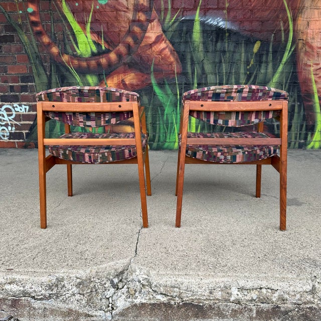 Pair of George Nelson Walnut Arm Chairs For Sale In Cleveland - Image 6 of 12