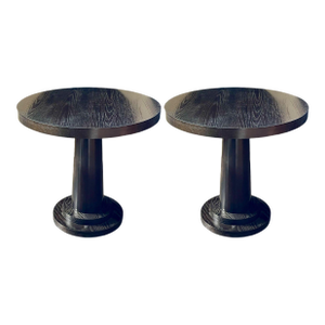 Pair of Round End Tables by Bernhardt, u.s.a. Late 20th Century.