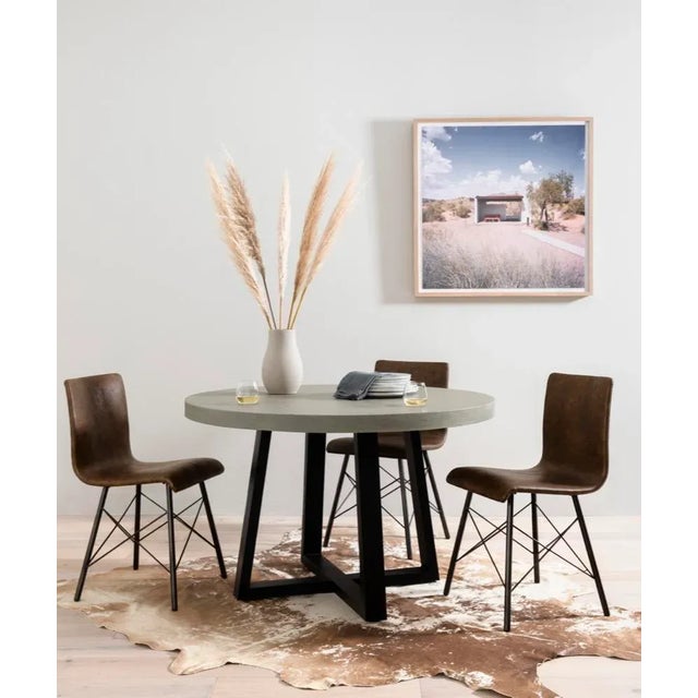 Metal Four Hands Cyrus Round 48" Dining Table, Grey For Sale - Image 7 of 13