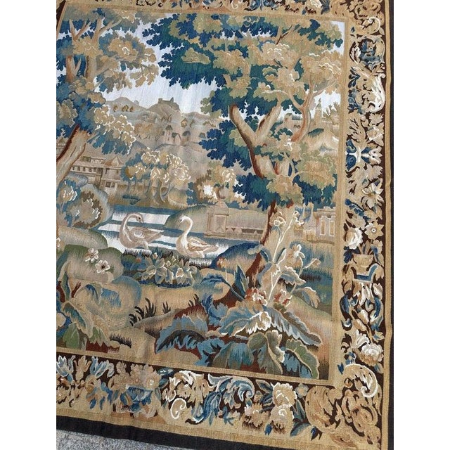 Handwoven Landscape with River and Birds Tapestry in the style of Aubusson, 2000 For Sale - Image 3 of 18