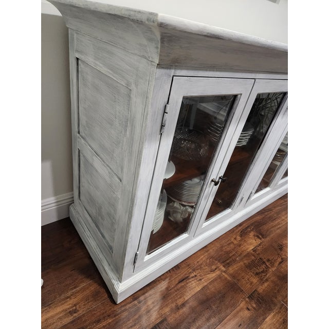 2000 - 2009 Credenza Sideboard Bookcase Vintage Distressed Painted For Sale - Image 5 of 5
