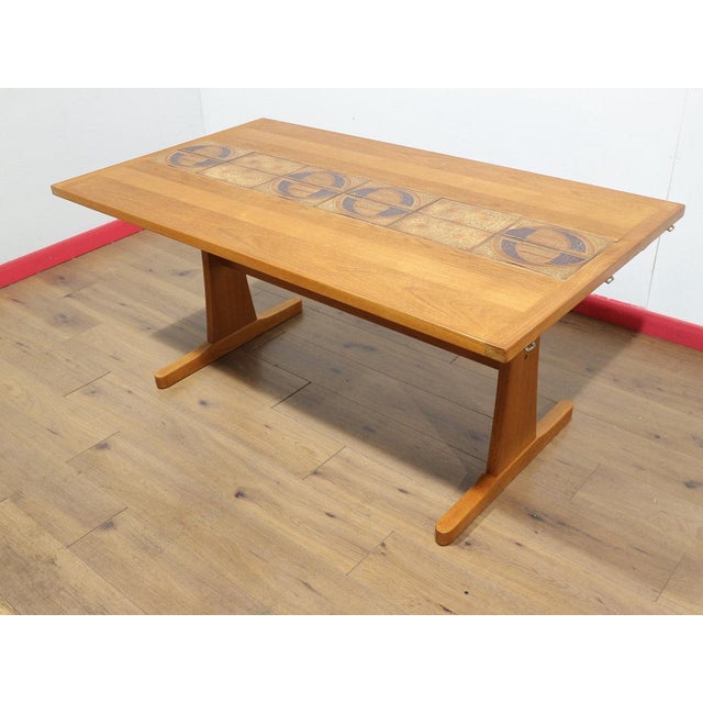 Brown Mid Century Modern Vintage Teak and Danish Extending Dining Table by Ansager For Sale - Image 8 of 15