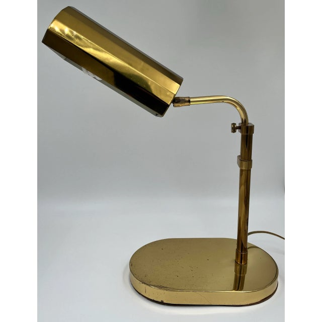 1970s Clover Lamp Co. Adjustable Brass Pharmacy, Bankers or Desk Lamp Styled After Reggiani and Arteluce For Sale In New York - Image 6 of 11