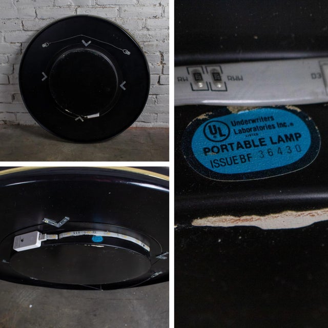 Late 20th Century Modern to Postmodern Infinity Vortex Wall Mirror Round Black Laminate Frame For Sale - Image 16 of 18