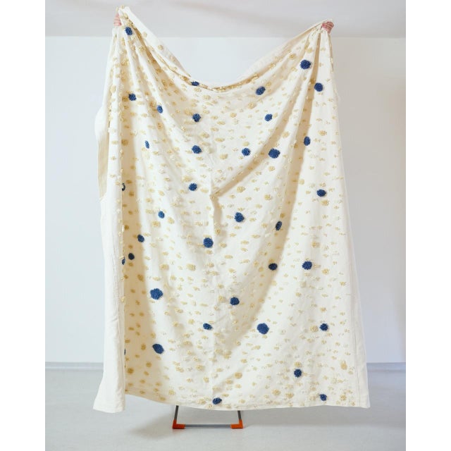 Mid-Century Modern Vintage Handmade Cotton Bedcover by Tiktik, 2010s For Sale - Image 3 of 3
