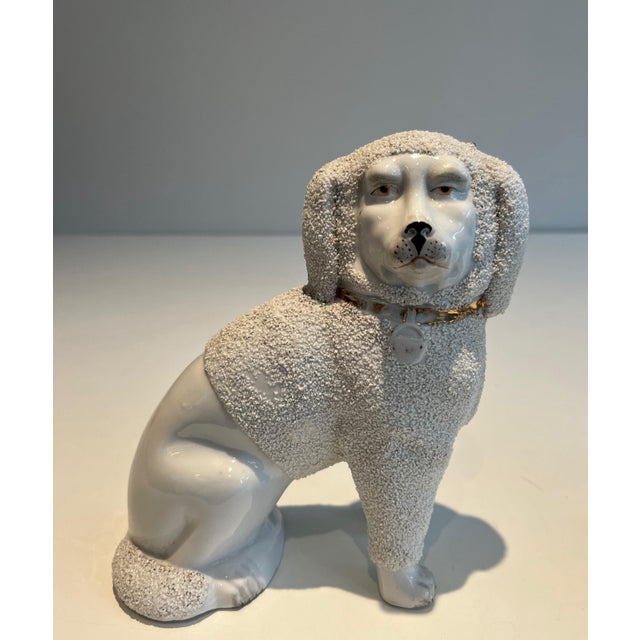 19th Century Pair of Staffordshire porcelain Cavalier King Charles Spaniel dog figurines For Sale - Image 5 of 12