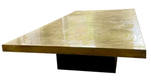 1980s Coffee Table of Acid Etched Brass by Guy De Jong