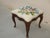 Wood Vintage French Provincial Floral Queen Anne Needlepoint Footstool ~ Bench For Sale - Image 7 of 15