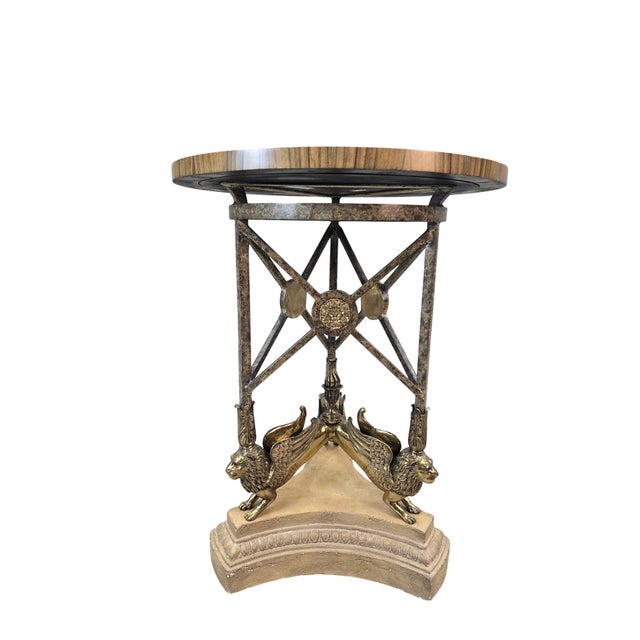 Late 20th Century Vintage Brass and Lipstone Griffin Occasional Table by Maitland-Smith For Sale - Image 5 of 10