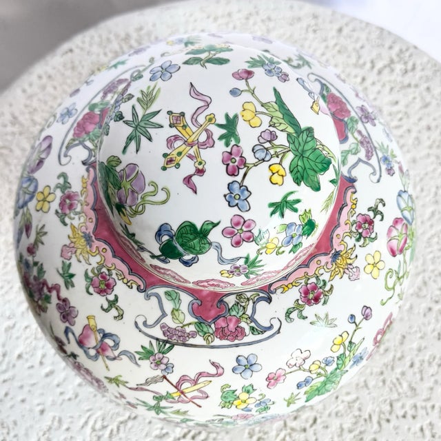 Mid 20th Century Chinese Hand Painted Porcelain Ginger Jar For Sale - Image 5 of 7