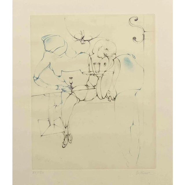 Hans Bellmer, Interior with Figure, 1971, Original Etching For Sale - Image 4 of 4