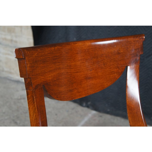 Late 20th Century Italian Fiorini Biedermeier Style Solid Cherry Klismos Side Dining Chair For Sale - Image 4 of 10