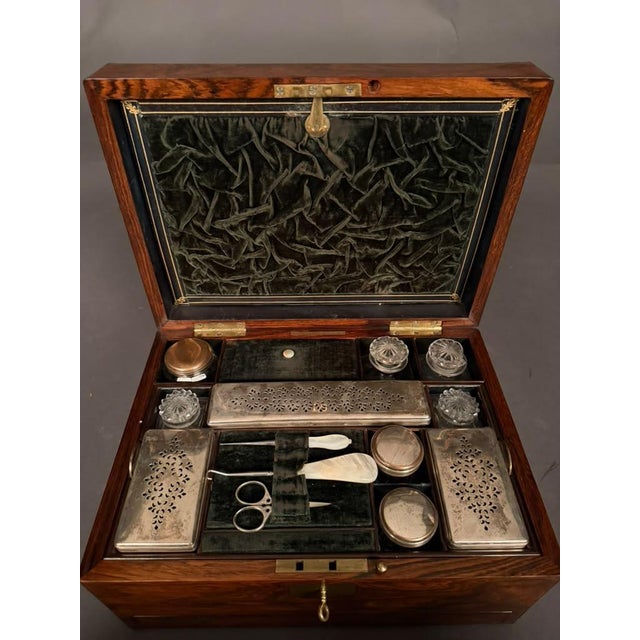 English Ladies Travel Box in Rosewood, Signed Mechi and Bazin of London, Circa 1870 For Sale - Image 14 of 18