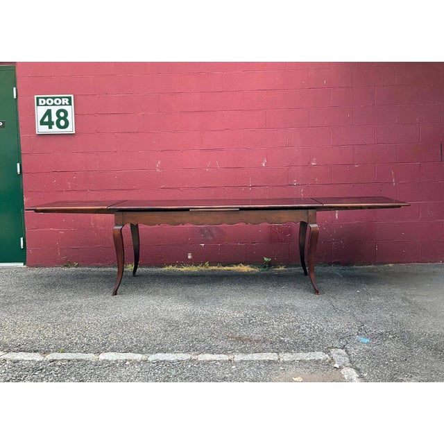 Wood French Farm Table With Leaves For Sale - Image 7 of 13