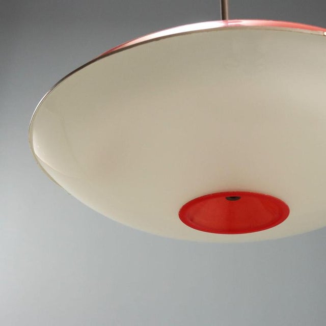 Vintage Red Aluminum Pendant Light, 1960s For Sale - Image 6 of 9