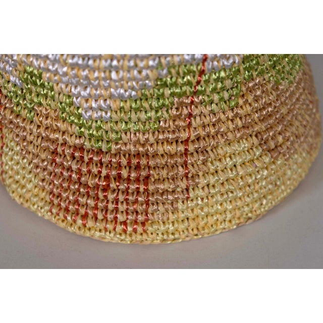 Textile Katherine Westphal Big Sky Signed Raffia Woven Basket w/ Feather Accents 1994 For Sale - Image 7 of 10