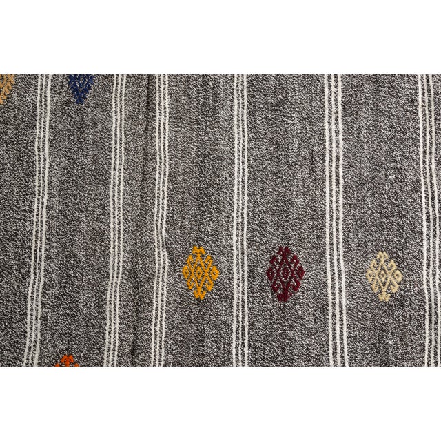 1960s Off White Vintage Kilim Wool Rug For Sale - Image 5 of 7