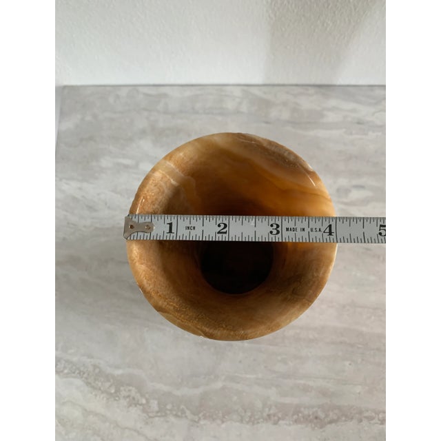 Vintage Neutral Onyx Marble Vase For Sale - Image 10 of 11