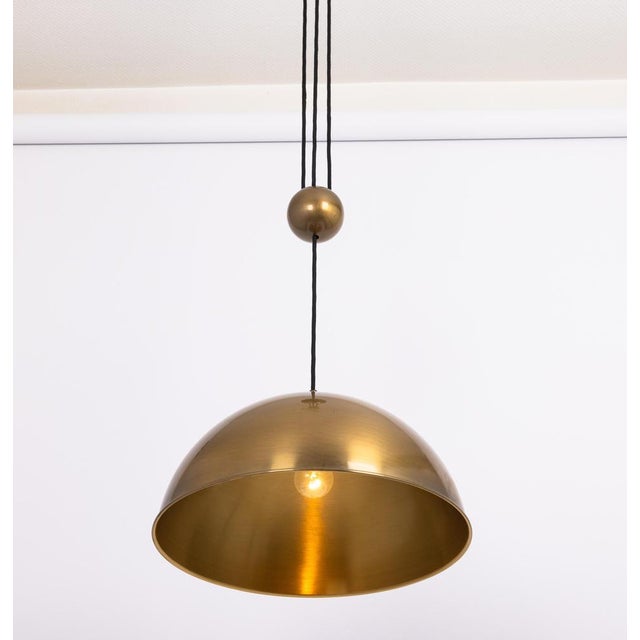 Adjustable Counterweight Dark Brass Posa Pendant from Florian Schulz, Germany, 1970s For Sale - Image 9 of 10