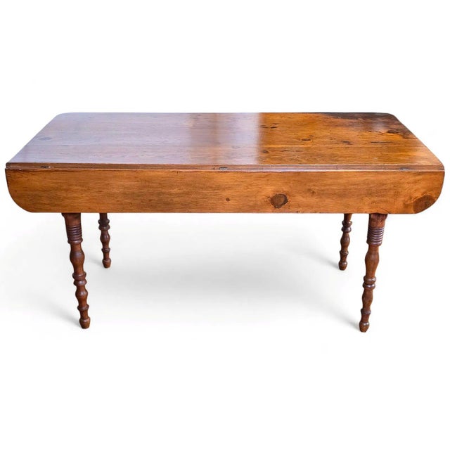 French Provincial Mid 20th Century French Provincial Louis Philippe Period Fruitwood Drop-Leaf Table For Sale - Image 3 of 16