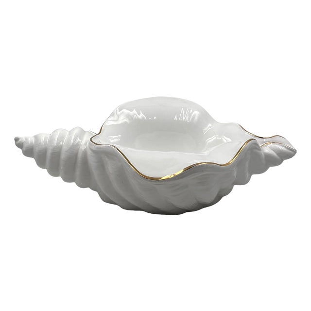 Large Hollywood Regency Ceramic Shell Sculpture, Italy, 1970s For Sale