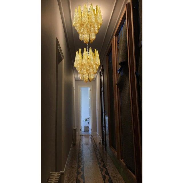 Italian Amber Crystal Chandeliers, Murano, Set of 2 For Sale - Image 16 of 18