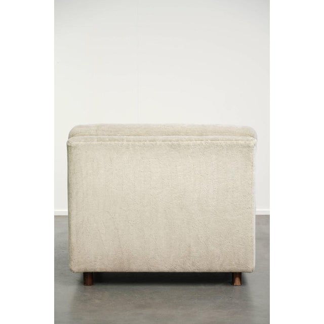 Vintage Beige Fabric Armchair For Sale - Image 4 of 10