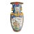 Vibrant Vintage 1970s Chinese Famille Rose Medallion Floor Vase | Chinoiserie Grand Decor With Foo Dog Handles For Sale