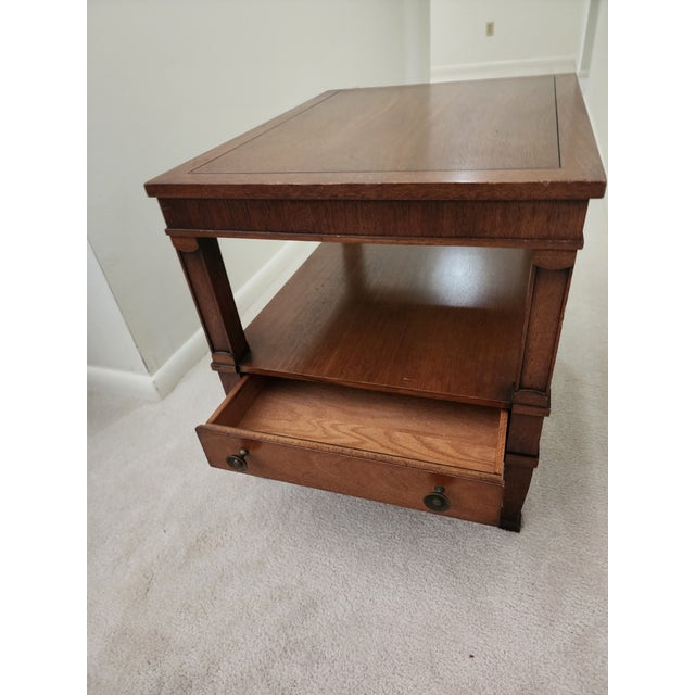 French Provincial 1960s Drexel Vintage Mahogany Side End Table For Sale - Image 3 of 3