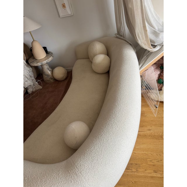Early 21st Century Rh Restoration Hardware Sylvain Curved Sofa in Cream For Sale - Image 5 of 6