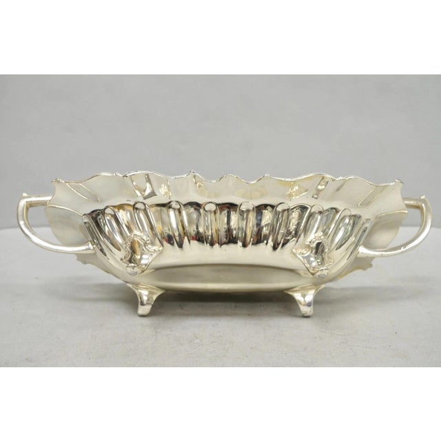 Vintage Fb Rogers Victorian Silver Plated Scalloped Centerpiece Fruit Bowl For Sale - Image 14 of 16