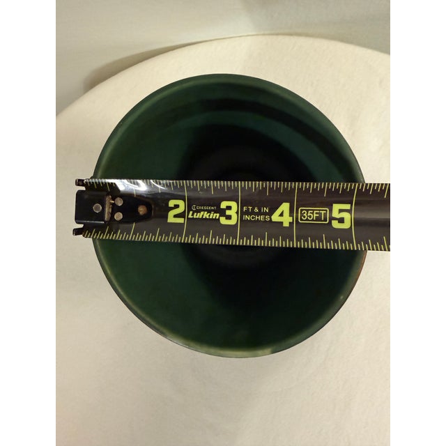 Ceramic 1950s McCoy Green Pedestal Planter | Mid Century Modern Footed Ceramic Cachepot For Sale - Image 7 of 10