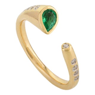 Modern Open Designer Ring in Gold Size 7 For Sale