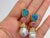 Bochic "Orient" Blue Opal, Pearl & Pink Ruby Earrings Set 18K Gold & Silver For Sale - Image 16 of 18