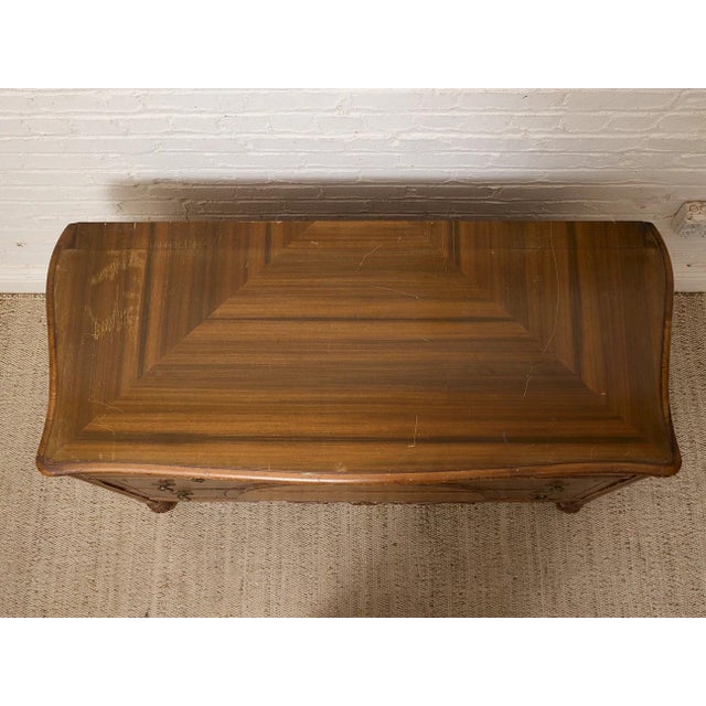 Art Deco Vintage Art Deco Waterfall Dresser With Decorative Inlay and Ring Pulls For Sale - Image 3 of 12