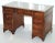 Hardwood & Green Leather Partner Desk with Sliding Keyboard Shelf & Twin Pedestals For Sale - Image 3 of 18