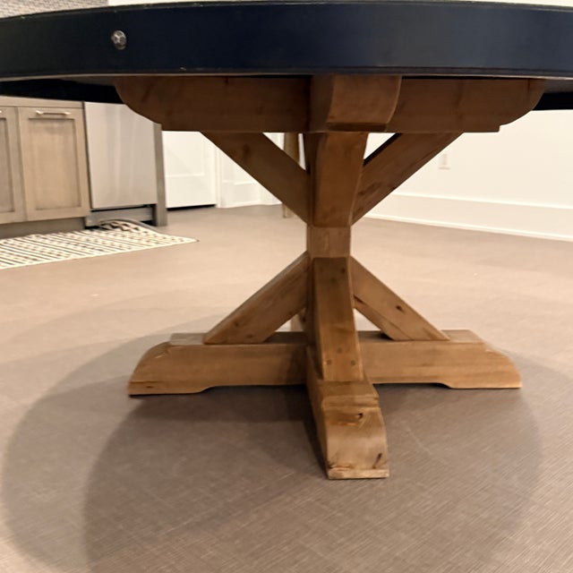 Restoration Hardware Rh Salvaged Wood and Concrete Round Dining Table For Sale - Image 4 of 9
