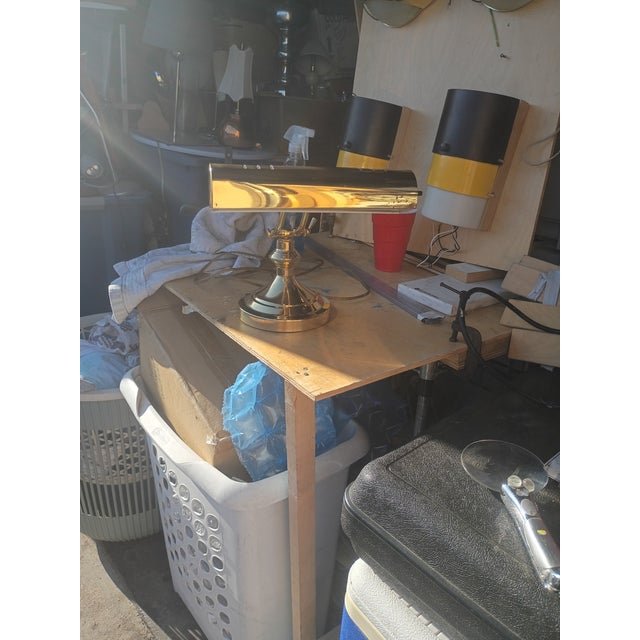 Vintage Brass Banker /Piano Lamp For Sale - Image 4 of 6
