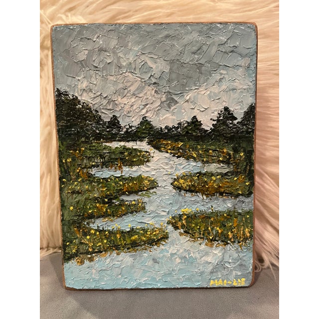 Let your imagination wander as you travel the marsh into the forest. This original oil painting captures the beauty of the...