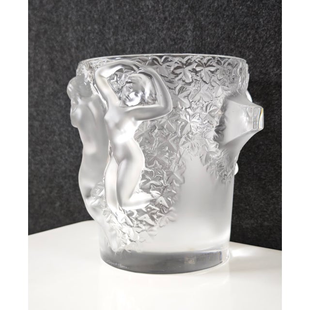 Ganimede Ice Bucket in Satin Crystal by René Lalique for Lalique, Paris, 1950 For Sale - Image 6 of 16