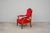 Wood Antique Mahogany Armchair in Red, 1800s For Sale - Image 7 of 17
