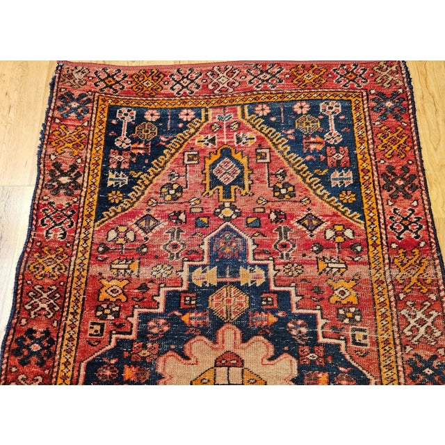 Antique Persian Malayer Area Rug, Hand-Knotted Wool, Red & Blue, 1900s For Sale In Chicago - Image 6 of 18