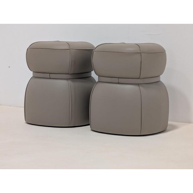 Textile Lepli Ottomans from Poltrona Frau, Set of 2 For Sale - Image 7 of 13