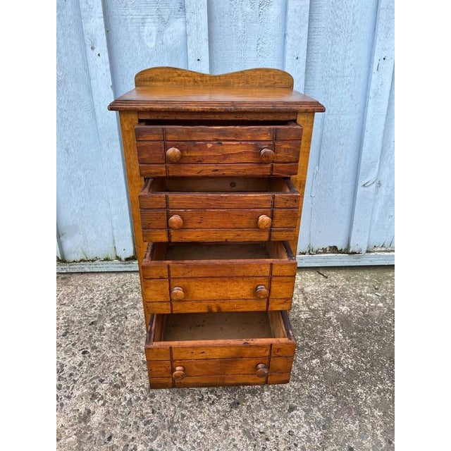 Early American Style Pine Side Small Chest 4 drawers move smoothly, dovetail joint construction Backing is replaced Good...