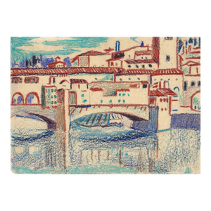1960s Robert Angeloch Ponte Vecchio Florence Italy Drawing