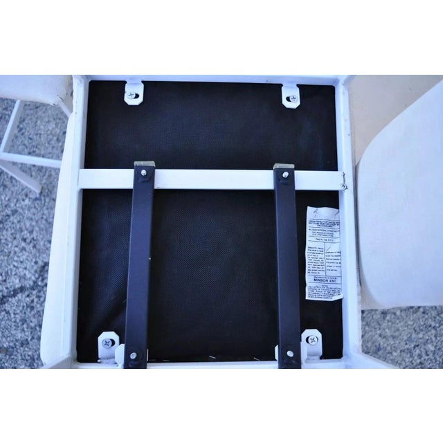 Late 20th Century Minson Ent. Contemporary Modern White Metal Sculpted Barstools Chair - Set of 4 For Sale - Image 9 of 12